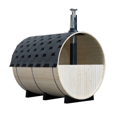 Fasssauna MALMÖ Premium XXL mit Holzofen